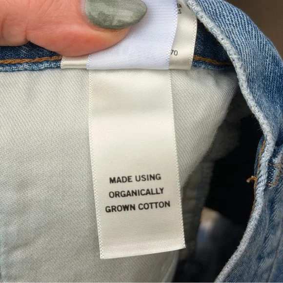 Agolde Frayed Parker Hem Blue Jean Shorts Size 31 - Picture 9 of 9